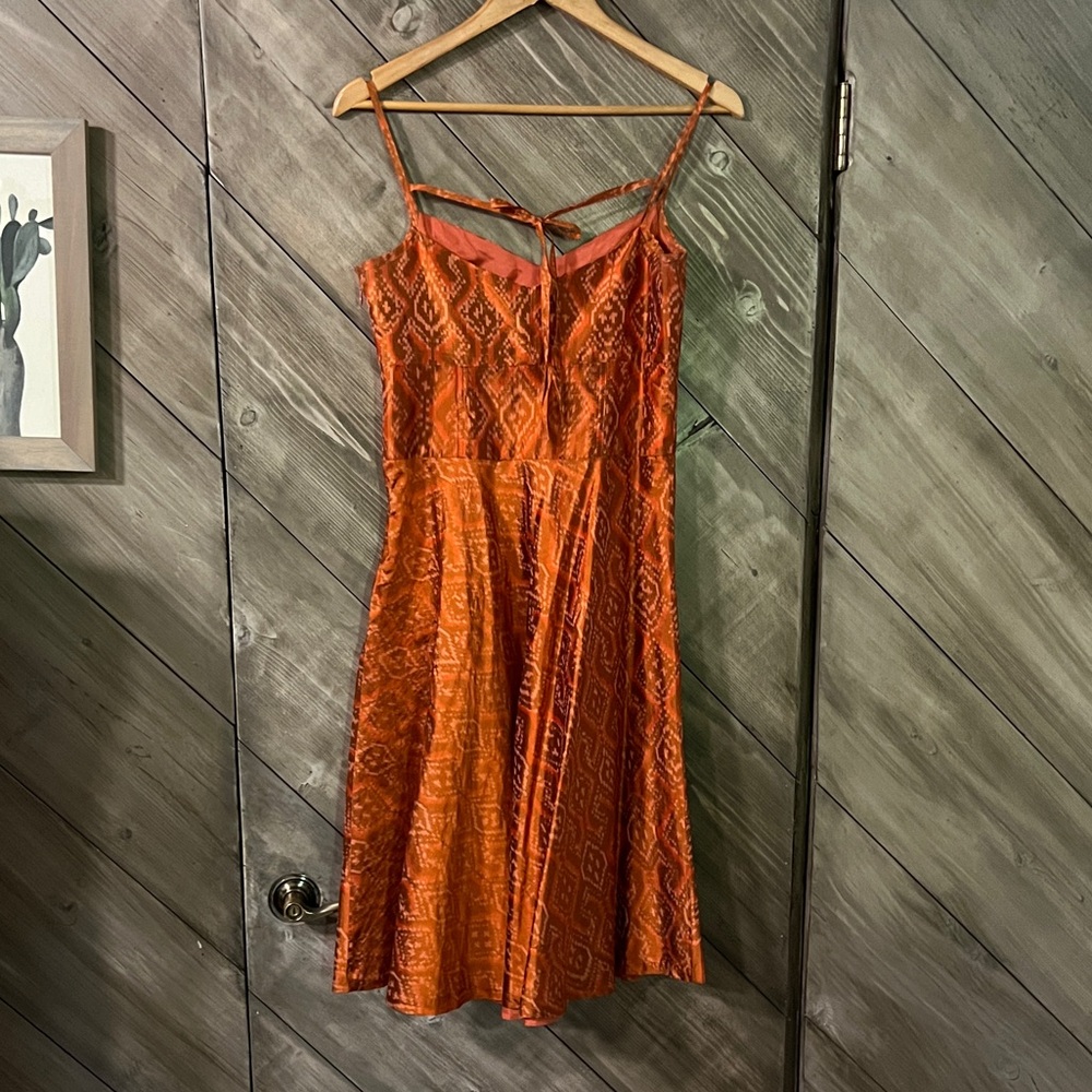 Vintage Banana Republic Orange Ikat Party Dress